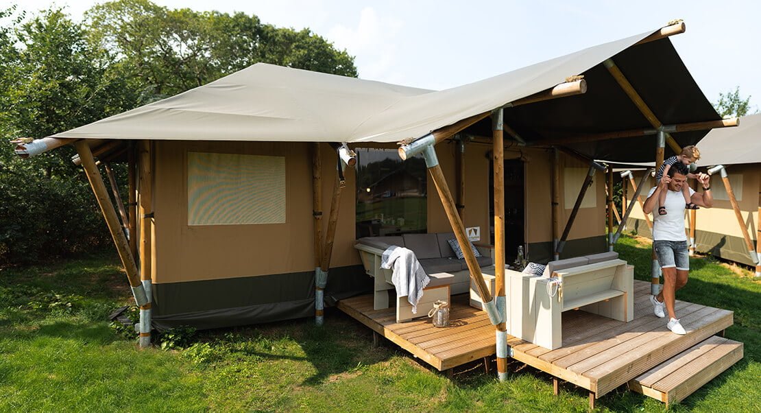 grote glamping tent luxe kamperen
